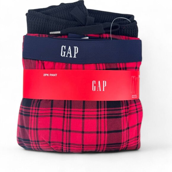 Gap Other - Gap Men's 2 Pack Waffle Knit Thermal Jogger Pajama Pants Black Red Size XL $84